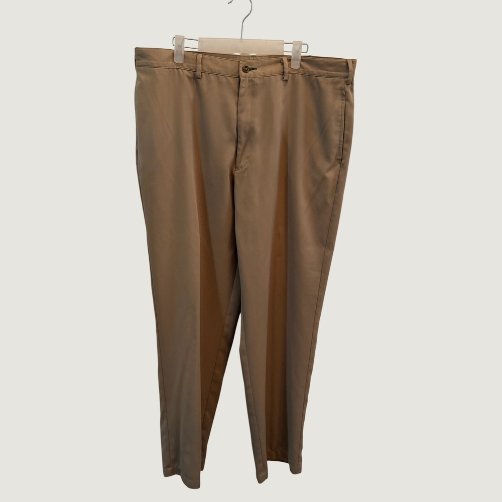 Tommy Hilfiger Chino Pants Mens 38x32 Tan Khaki Flat Front Straight Leg Dress